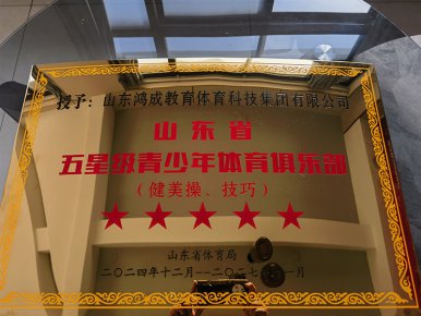 山东省五星级青少年体育俱乐部(健美操、技巧)☆☆☆☆☆